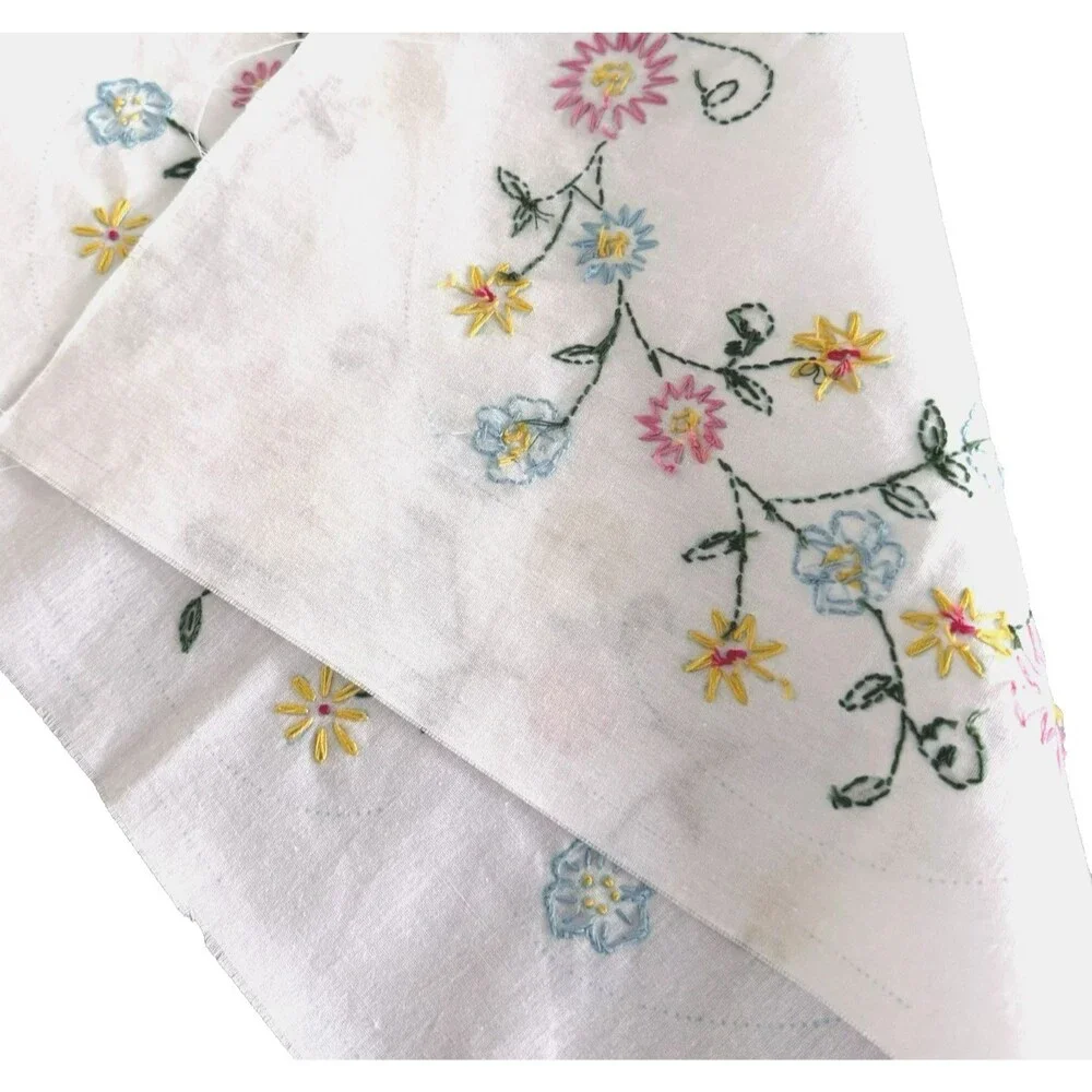 Hand Embroidered Quilt Squares 17.5